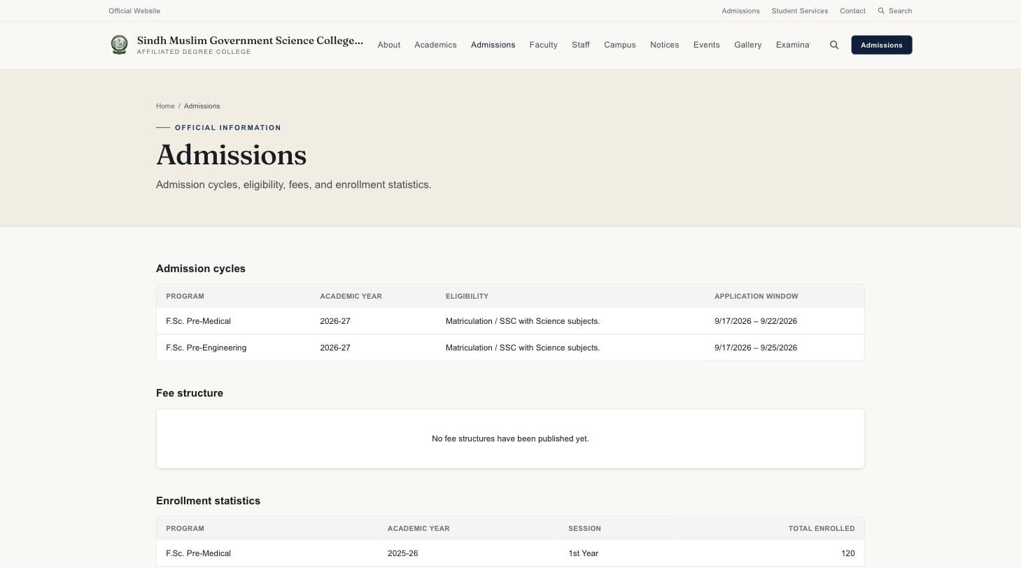SMGSC Portal screenshot