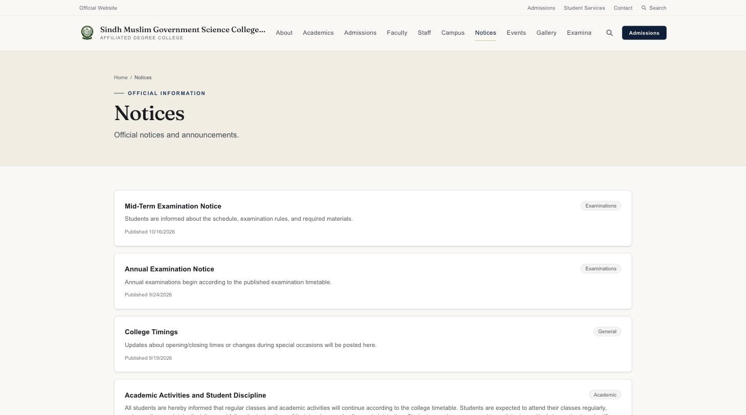 SMGSC Portal screenshot